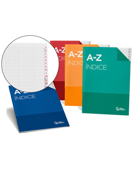 Indice liderpapel tapa cartoncillo cuarto 24 hojas 70g/m2 colores surtidos