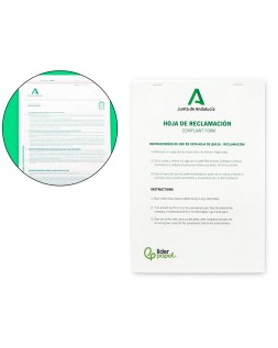 Libro liderpapel hojas de reclamaciones junta de andalucia din a4 24 juegos original + 2 copias