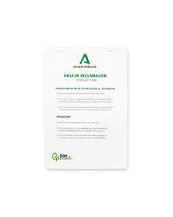 Libro liderpapel hojas de reclamaciones junta de andalucia din a4 24 juegos original + 2 copias