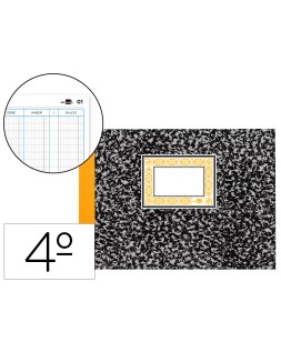 Libro liderpapel cuarto apaisado cartone 100 hojas cuentas corrientes debe haber y saldo