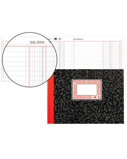 Libro liderpapel cartone cuarto apaisado 100 hojas caja entrada y salida