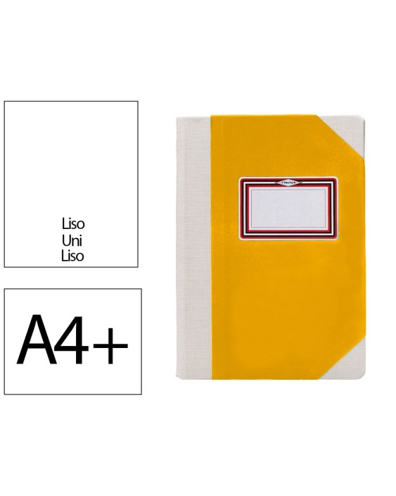 Libro cartone cosido fernandes flecha din a4+ liso 50 hojas 100 gr amarillo