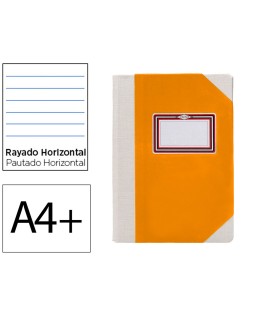 Libro cartone cosido fernandes flecha din a4+ rayado horizontal 50 hojas 100 gr naranja