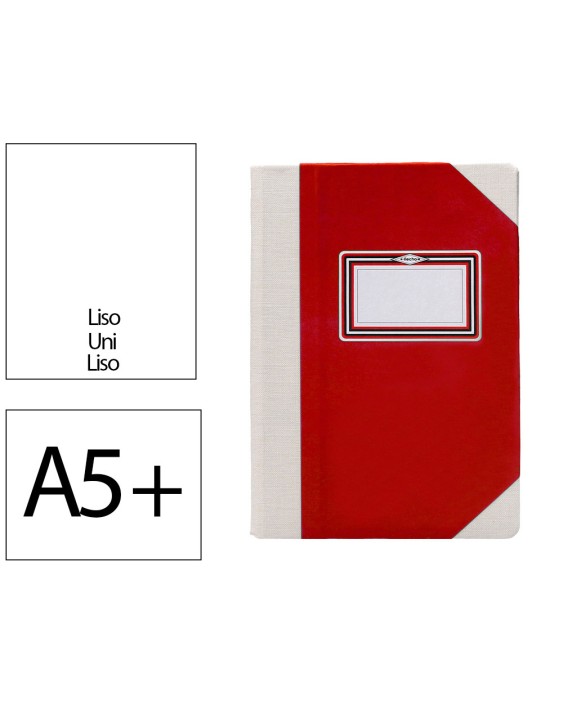 Libro cartone cosido fernandes flecha din a5+ liso 50 hojas 100 gr rojo