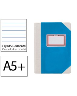 Libro cartone cosido fernandes flecha din a5+ rayado horizontal 50 hojas 100 gr azul