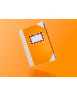 Libro cartone cosido fernandes flecha din a5+ rayado horizontal 50 hojas 100 gr naranja