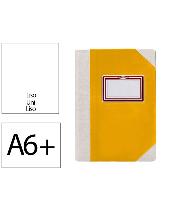 Libro cartone cosido fernandes flecha din a6+ liso 50 hojas 100 gr amarillo