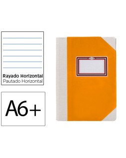 Libro cartone cosido fernandes flecha din a6+ rayado horizontal 50 hojas 100 gr naranja