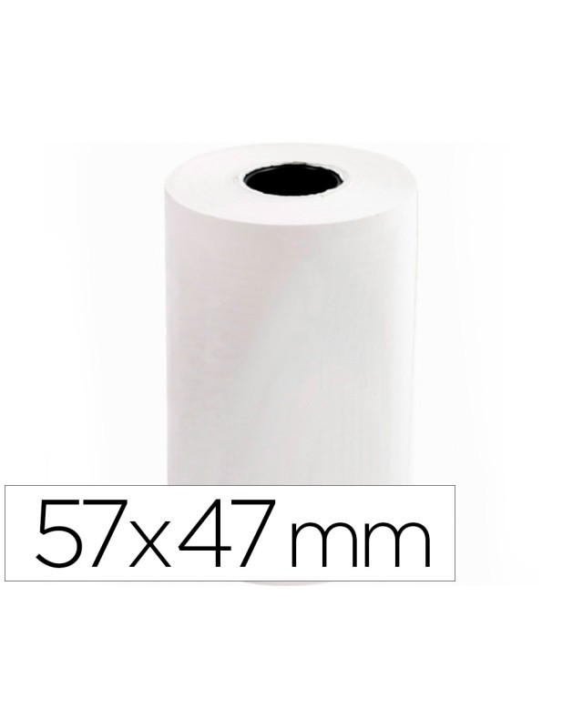 Rollo sumadora termico q-connect 57 mm ancho x 47mm diametro para maquinas tarjetade creditos sin bisfenol a
