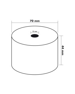 Rollo sumadora termico q-connect 44 mm ancho x 70 mm diametro sin bisfenol a