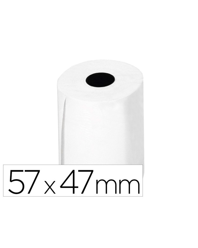 Rollo sumadora termico greening 57 mm ancho x 47mm diametro para tpv sin bisfenol a papel de 70 g/m2