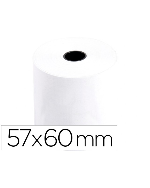 Rollo sumadora termico greening 57 mm ancho x 60 mm diametro sin bisfenol a papel de 70 g/m2