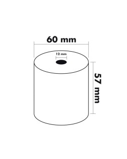 Rollo sumadora termico greening 57 mm ancho x 60 mm diametro sin bisfenol a papel de 70 g/m2