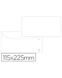 Sobre liderpapel blanco 115x225 mm solapa engomada papel offset 80 gr caja de 500 unidades