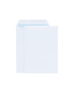 Sobre liderpapel bolsa blanco 260x360 mm solapa tira de silicona papel offset 100 gr caja de 250 unidades