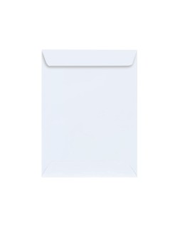 Sobre liderpapel bolsa blanco 260x360 mm solapa tira de silicona papel offset 100 gr caja de 250 unidades