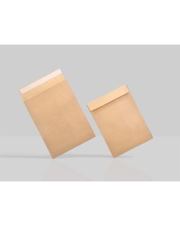 Sobre liderpapel bolsa fuelle kraft 250x353x30 mm solapa tira de silicona papel 120gr cajade 50 unidades