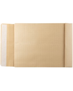 Sobre liderpapel bolsa fuelle kraft armado 280x365x50mm solapa tira de silicona papel 155 gr caja de 50 unidades