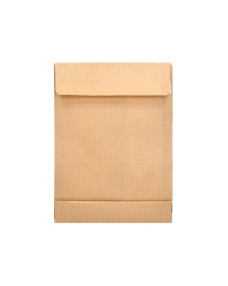 Sobre liderpapel bolsa fuelle kraft armado 280x365x50mm solapa tira de silicona papel 155 gr caja de 50 unidades