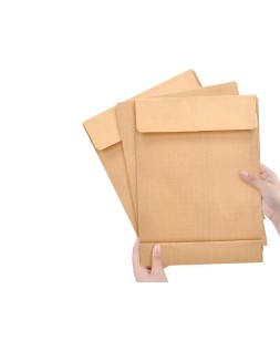 Sobre liderpapel bolsa fuelle kraft armado 280x365x50mm solapa tira de silicona papel 155 gr caja de 50 unidades