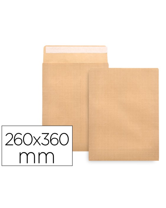 Sobre liderpapel bolsa armado kraft envio seguridad 260x360 mm solapa tira de silicona 120 gr caja de 100 unidades