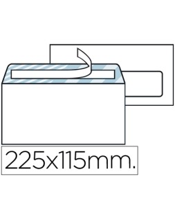 Sobre liderpapel n.4 blanco americano ventana derecha 115x225mm tira silicona open system caja de 500 unidades