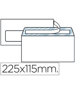 Sobre liderpapel n.6 blanco americano ventana izquierda 115x225 tira silicona open system caja de 500 unidades