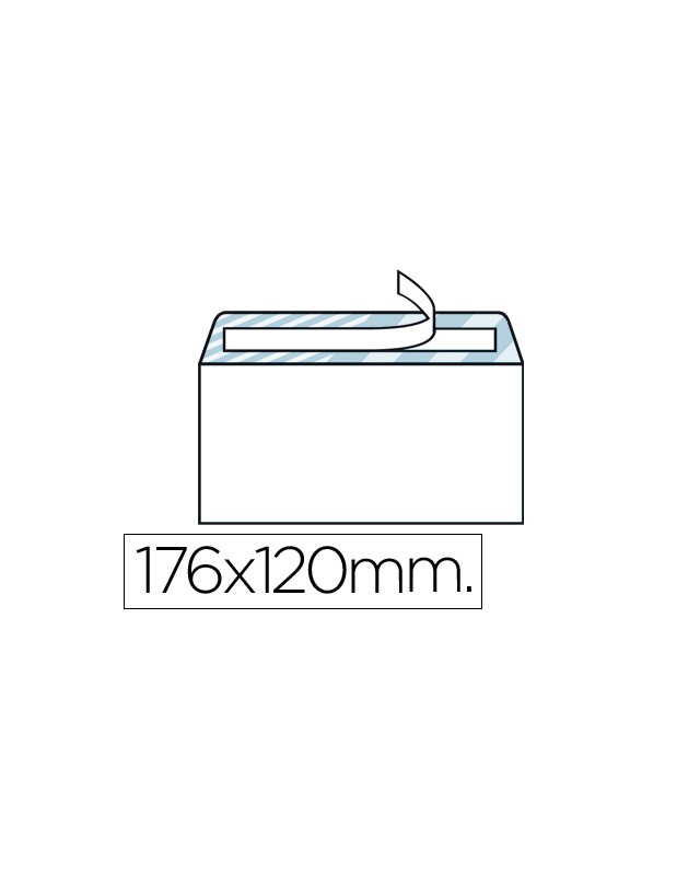 Sobre liderpapel n.9 blanco comercial normalizado 120x176mm tira de silicona caja de 500 unidades
