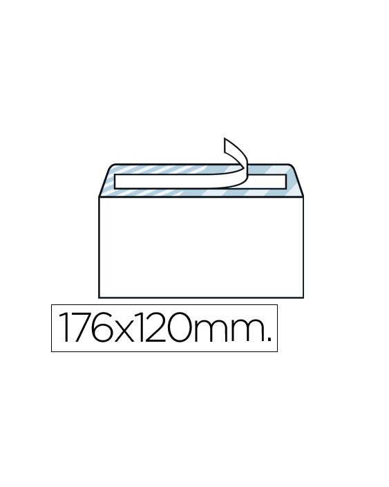 Sobre liderpapel n.9 blanco comercial normalizado 120x176mm tira de silicona caja de 500 unidades