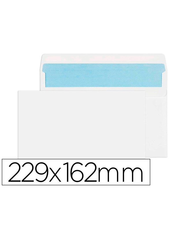 Sobre liderpapel n.11 blanco din c5 162x229 tira de silicona caja de 500 unidades