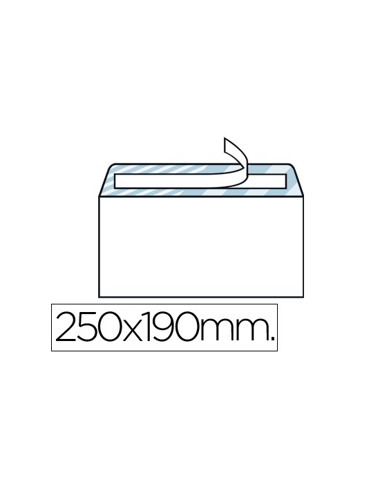 Sobre liderpapel n.13 blanco cuarto prolongado 190x250mm tira de silicona caja de 250 unidades