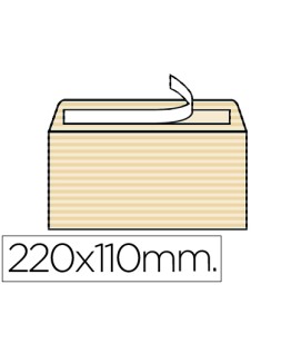 Sobre liderpapel verjurado ahuesado 120 gr tira silicona 110x220mm caja de 250 unidades