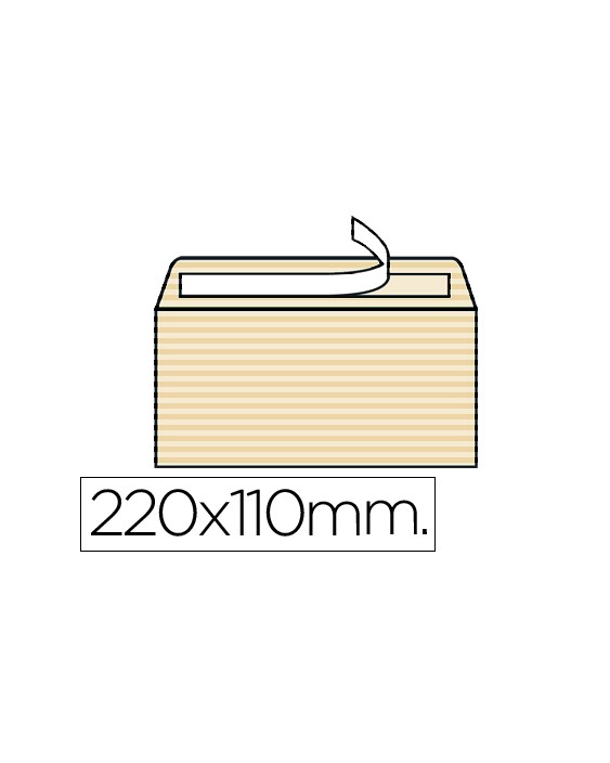 Sobre liderpapel verjurado ahuesado 120 gr tira silicona 110x220mm caja de 250 unidades