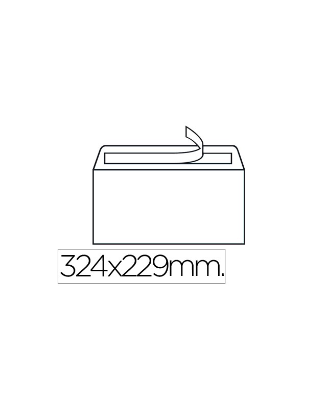 Sobre liderpapel n.14 blanco din c4 229x324 mm tira de silicona caja de 250 unidades
