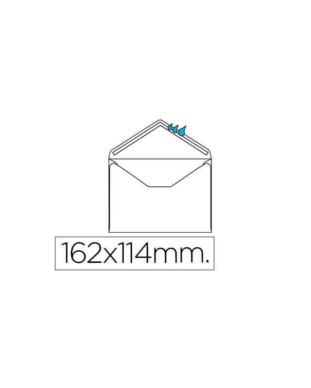 Sobre liderpapel n.21 blanco c6 114x162 mm engomado solapa de pico caja de 500 unidades