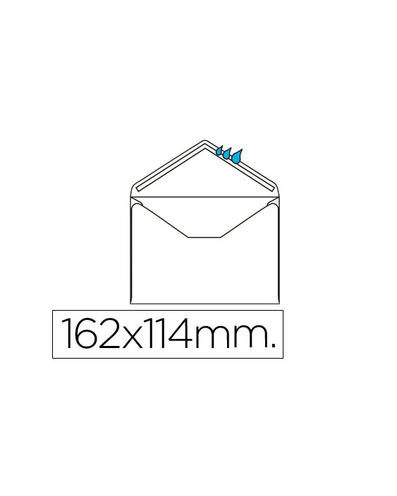 Sobre liderpapel n.21 blanco c6 114x162 mm engomado solapa de pico caja de 500 unidades