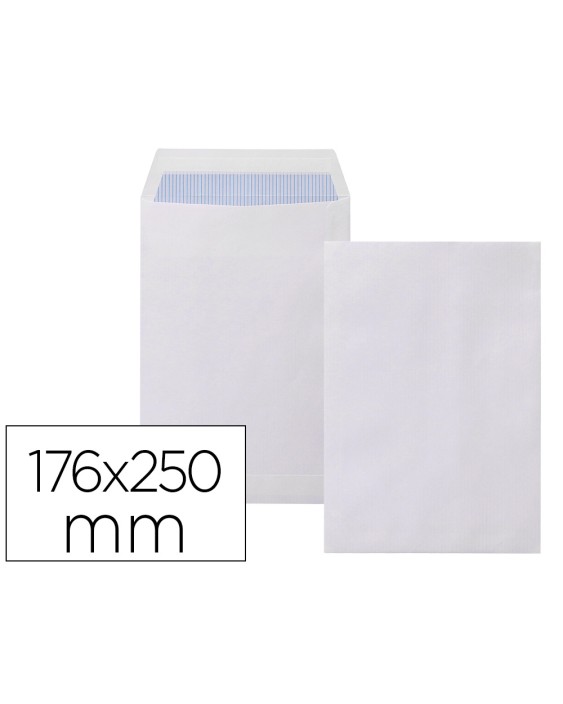 Sobre liderpapel bolsa n.15 blanco b5 176x250 mm tira de silicona caja de 500 unidades