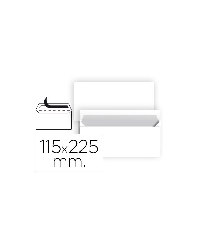 Sobre liderpapel n 5 blanco americano 115x225 mm tira de silicona paquete de 25 unidades