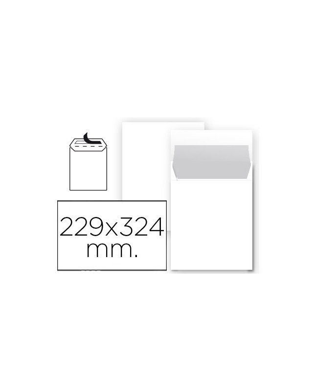 Sobre liderpapel bolsa n 8 blanco din 229x324 mm tira de silicona paquete de 25 unidades