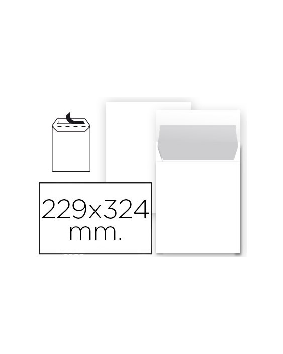 Sobre liderpapel bolsa n 8 blanco din 229x324 mm tira de silicona paquete de 25 unidades