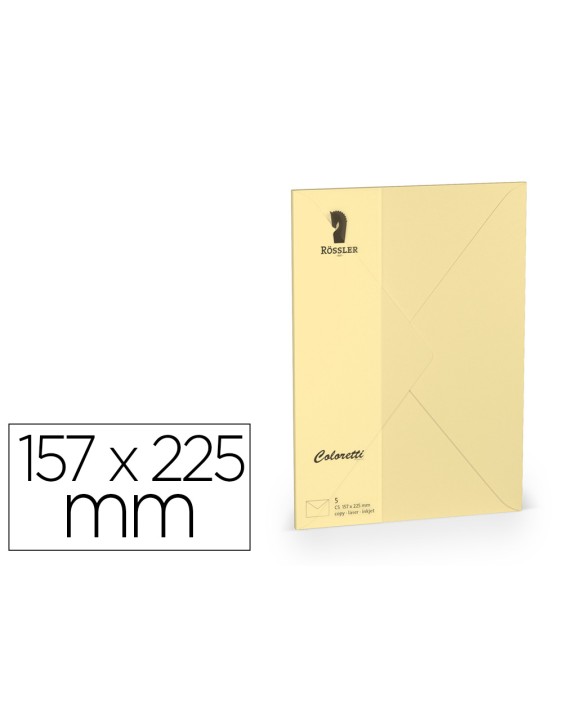 Sobre rossler coloretti c5 color marron arena 157x225 mm pack de 5 unidades