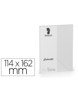 Sobre rossler coloretti c6 ministro color gris claro 114x162 mm pack de 5 unidades
