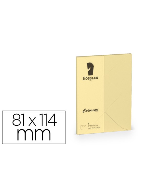 Sobre rossler coloretti c7 color marron arena 81x114 mm pack de 5 unidades