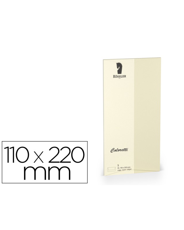 Sobre rossler coloretti dl americano color marmol crema 110x220 mm pack de 5 unidades