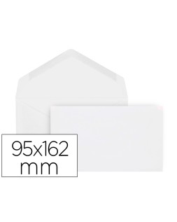 Sobre liderpapel blanco con fondo 95x162 mm engomado solapa de pico caja de 500 unidades