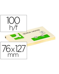 Bloc de notas adhesivas quita y pon q-connect 76x127 mm con 100 hojas
