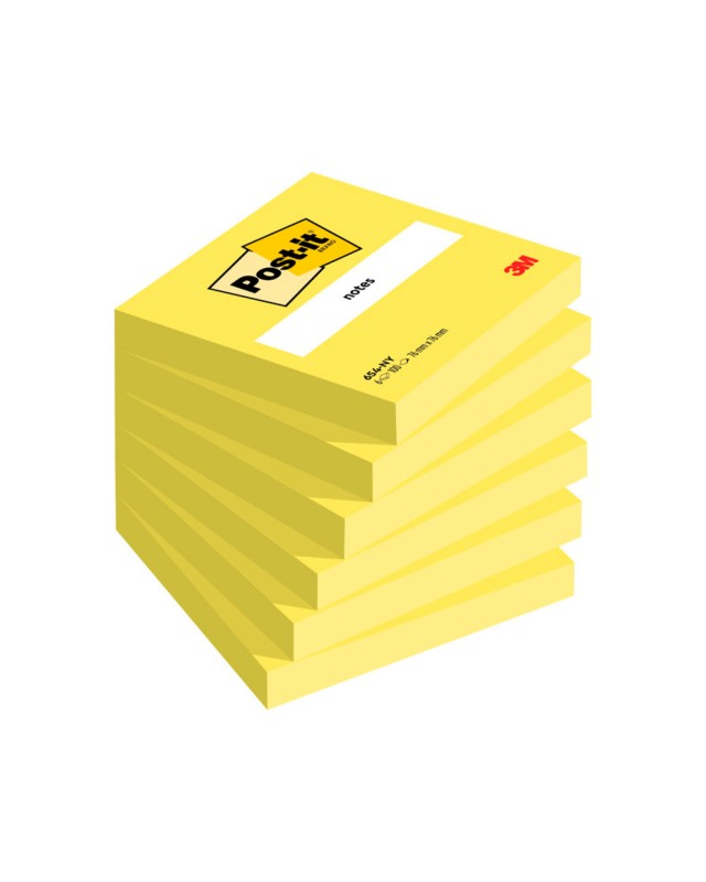 Bloc de notas adhesivas quita y pon post-it 76x76 mm amarillo neon con 100 hojas