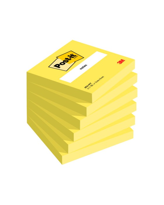 Bloc de notas adhesivas quita y pon post-it 76x76 mm amarillo neon con 100 hojas