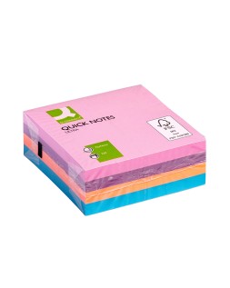 Bloc de notas adhesivas quita y pon q-connect con 320 hojas 76x76mm