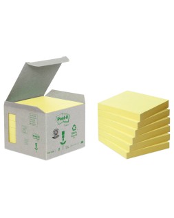 Bloc de notas adhesivas quita y pon reciclada en torre post-it 76 x 76 mm 16 blocs 654 reciclado